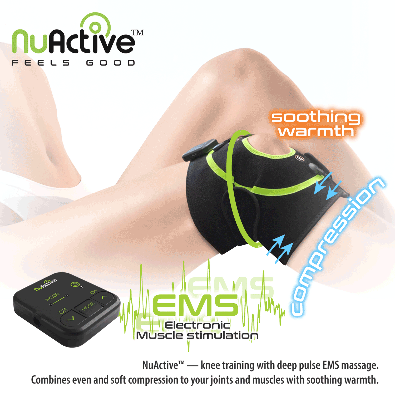 electronic muscle stimulation device for knee pain